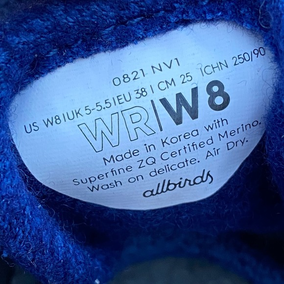 All Birds Sams Club Exclusive Wool Runners Blueberry w/laces Women's Sz 8  Shoe - Picture 12 of 12